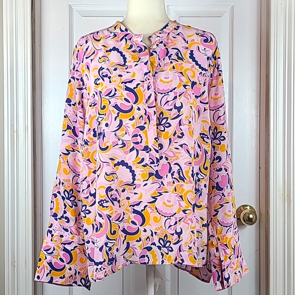 J. Crew 100 % Silk Floral Blouse